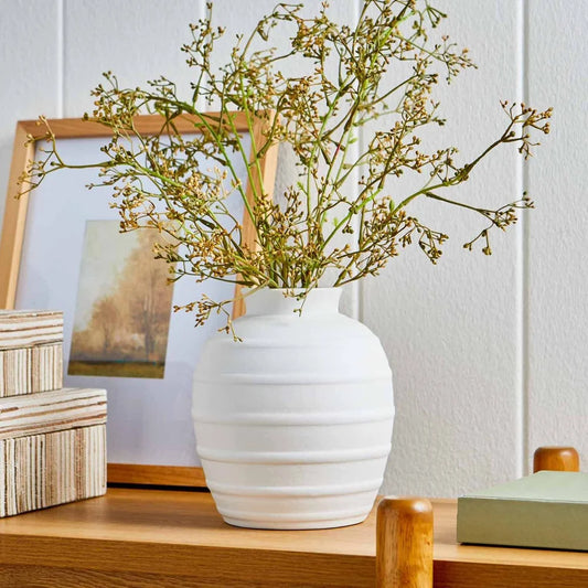 Textured Ribbed Decor Rustic Vase