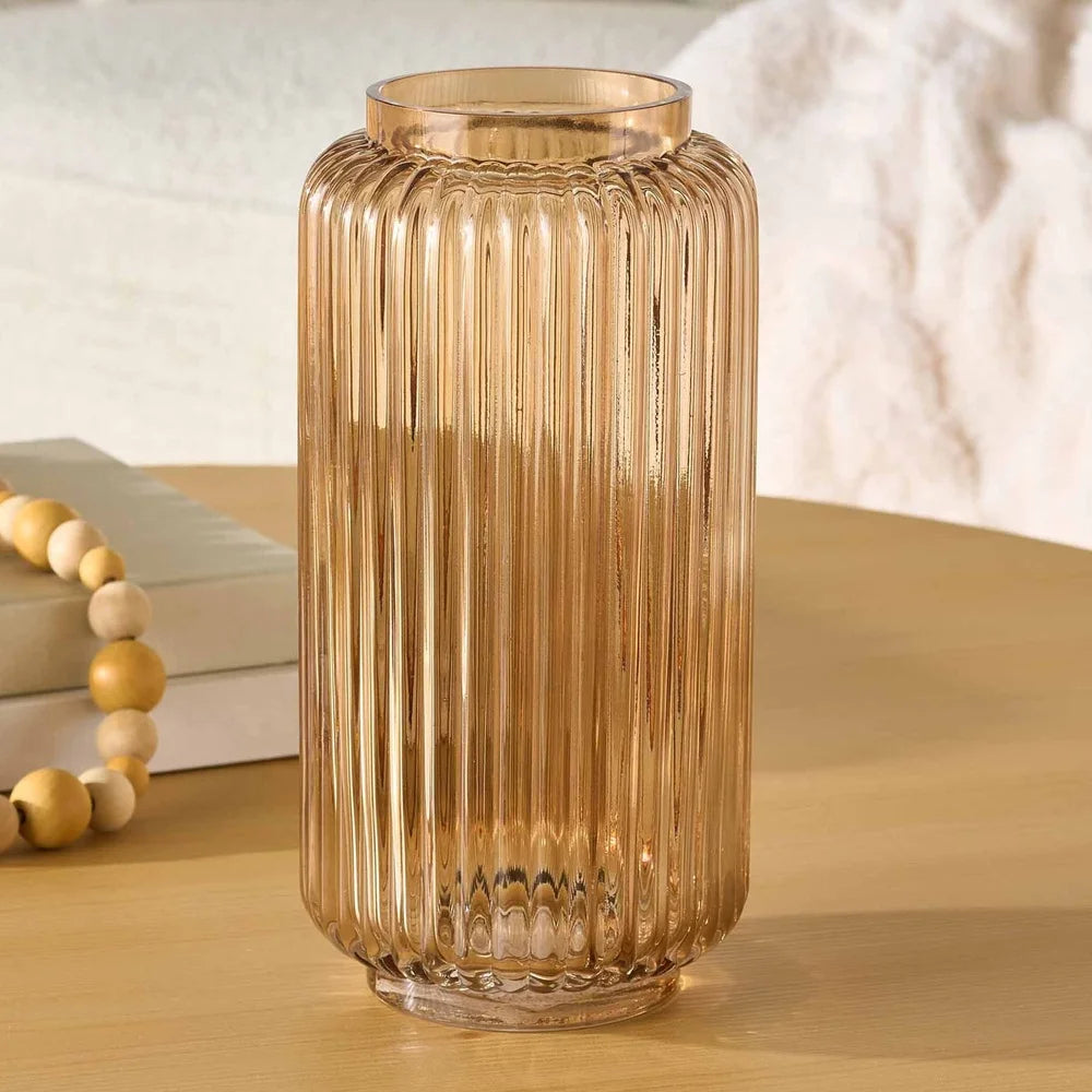 Ribbed Glass Vase