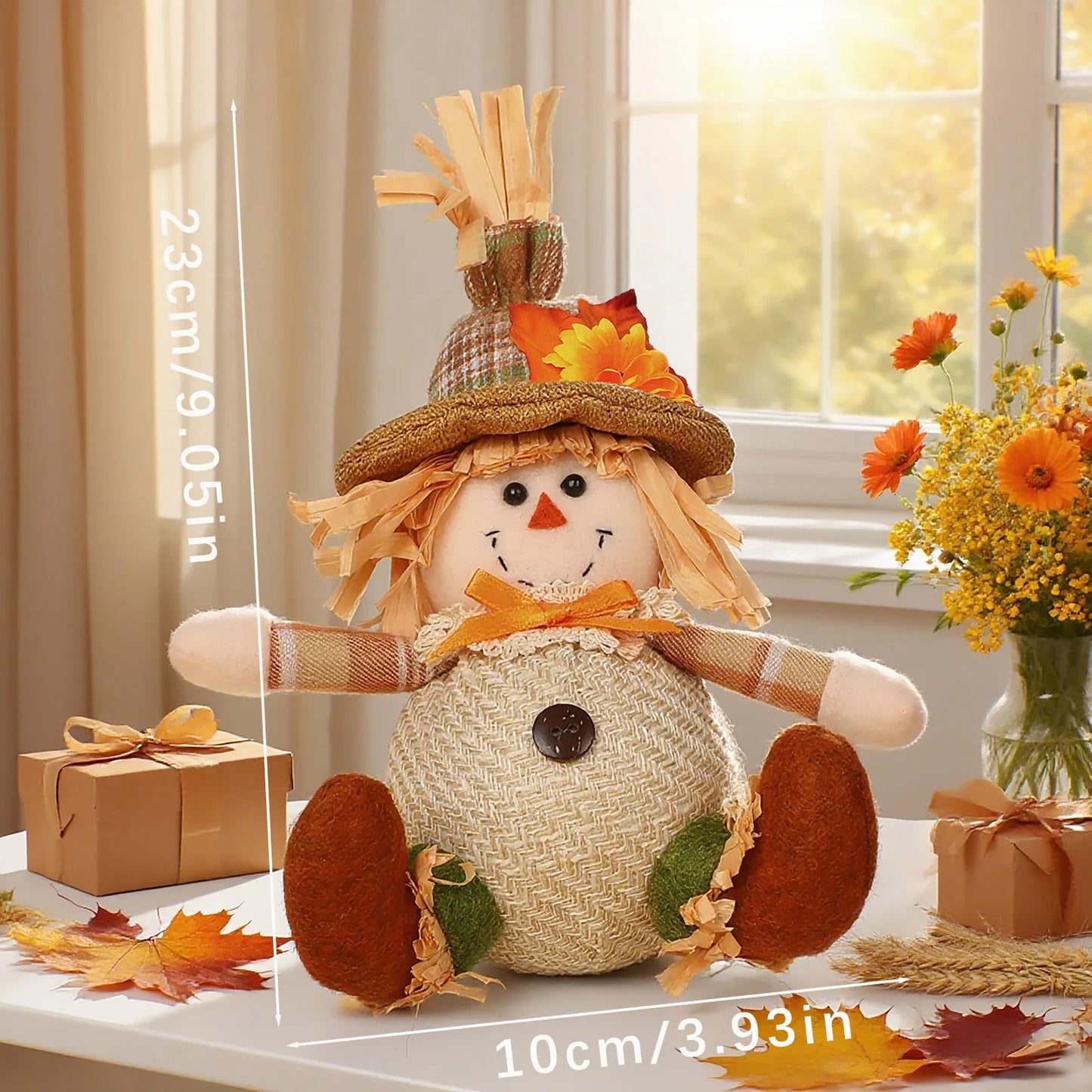 Rustic Autumn Harvest Scarecrow Decor