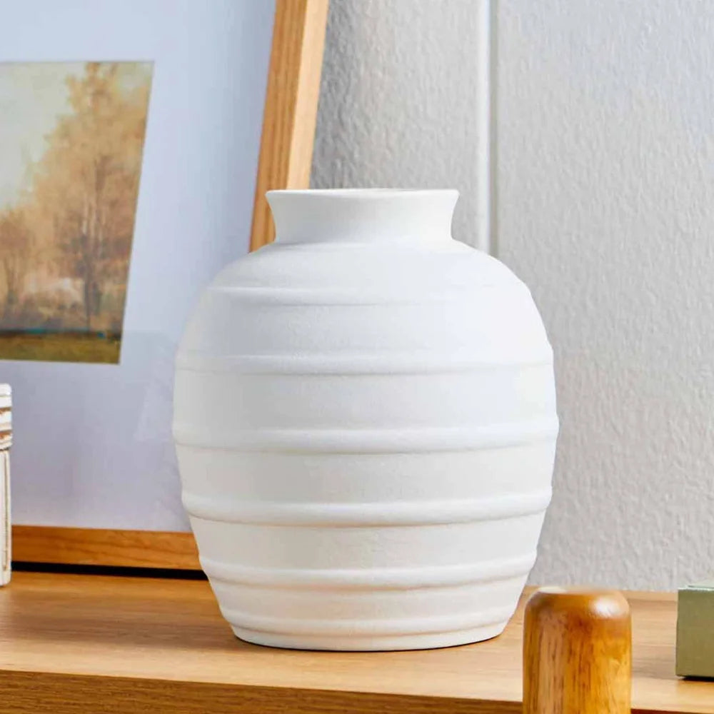 Textured Ribbed Decor Rustic Vase