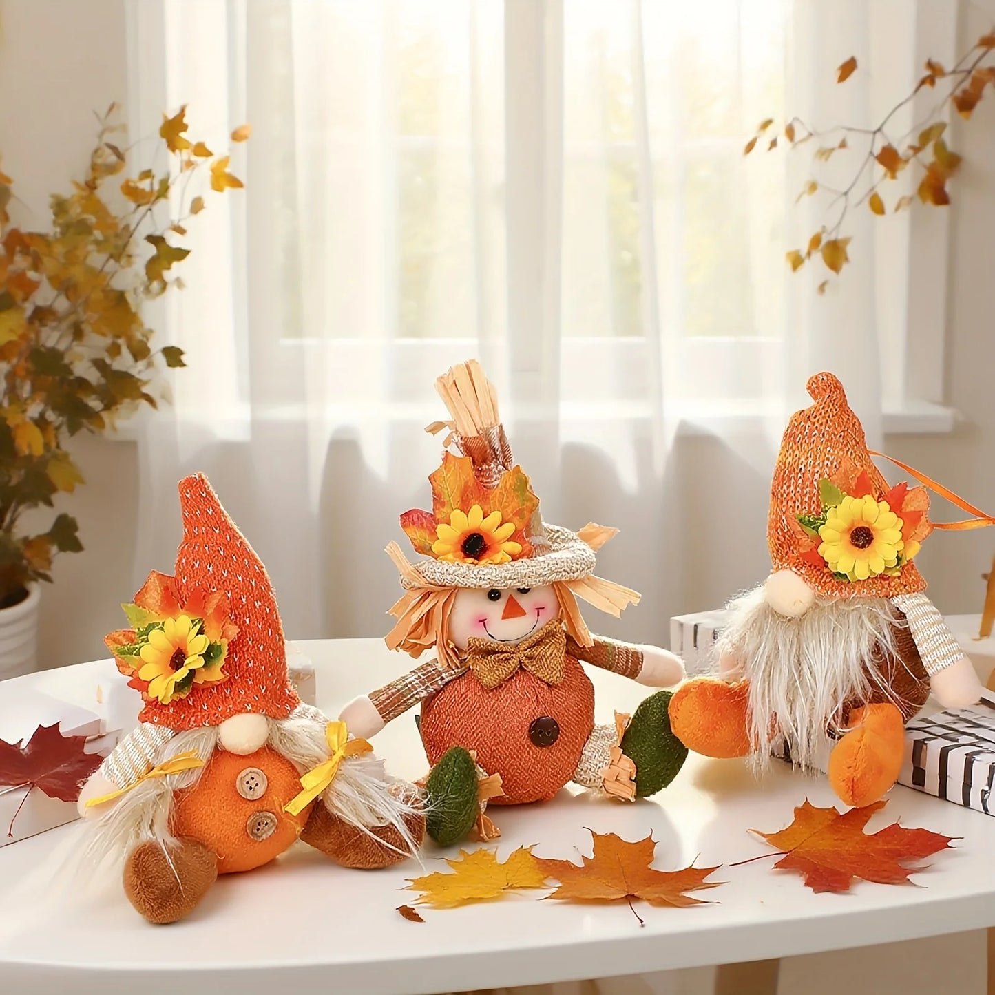 Rustic Autumn Harvest Scarecrow Decor