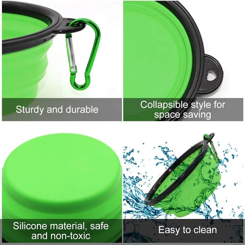 Folding Portable Silicone Dog Bowl